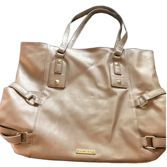Rampage Blush Nude Shoulder Bag Large Hobo Tote Light Pink - Picture 1 of 8